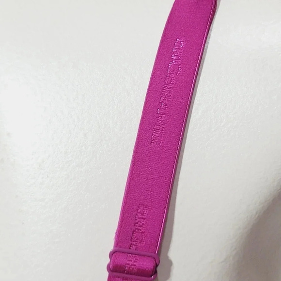 On Gossamer Molded Cup Underwire Bra 34DD Fuschia Pink with Purple Trim - Picture 4 of 5